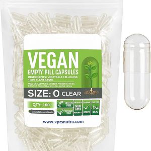 Size 0 Empty Capsules – 100 Empty Vegan Capsules – Vegan Pills – DIY Vegetable Capsule Filling – Vegan Pills for Homemade Supplements