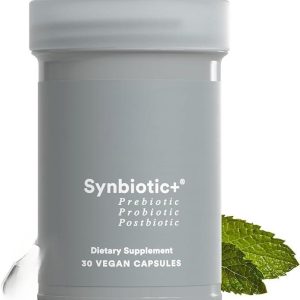 Synbiotic+ Probiotic, Prebiotic, Postbiotic, 3-in-1 Supplement for Gut Health and Digestive Support, Regularity, Bloat, Immune, Vegan Delayed-Released Daily Capsule, Women and Men, 30 Day